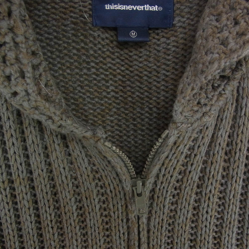 ディスイズネバーザット TN253KKNZK02 Crochet Knit Zip Up Hoodie ニット ジップアップ パーカー フーディー グレー系 M【中古】