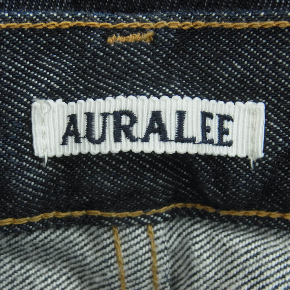 AURALEE オーラリー A00P01DM HARD TWIST DENIM 5P PANTS ハンドツイル デニム パンツ インディゴブルー系 32【中古】