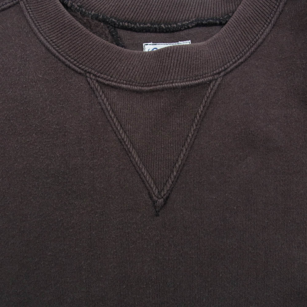 Pherrow's フェローズ フリーダムスリーブ 吊り編み クルー スエット ブラウン系 40【中古】