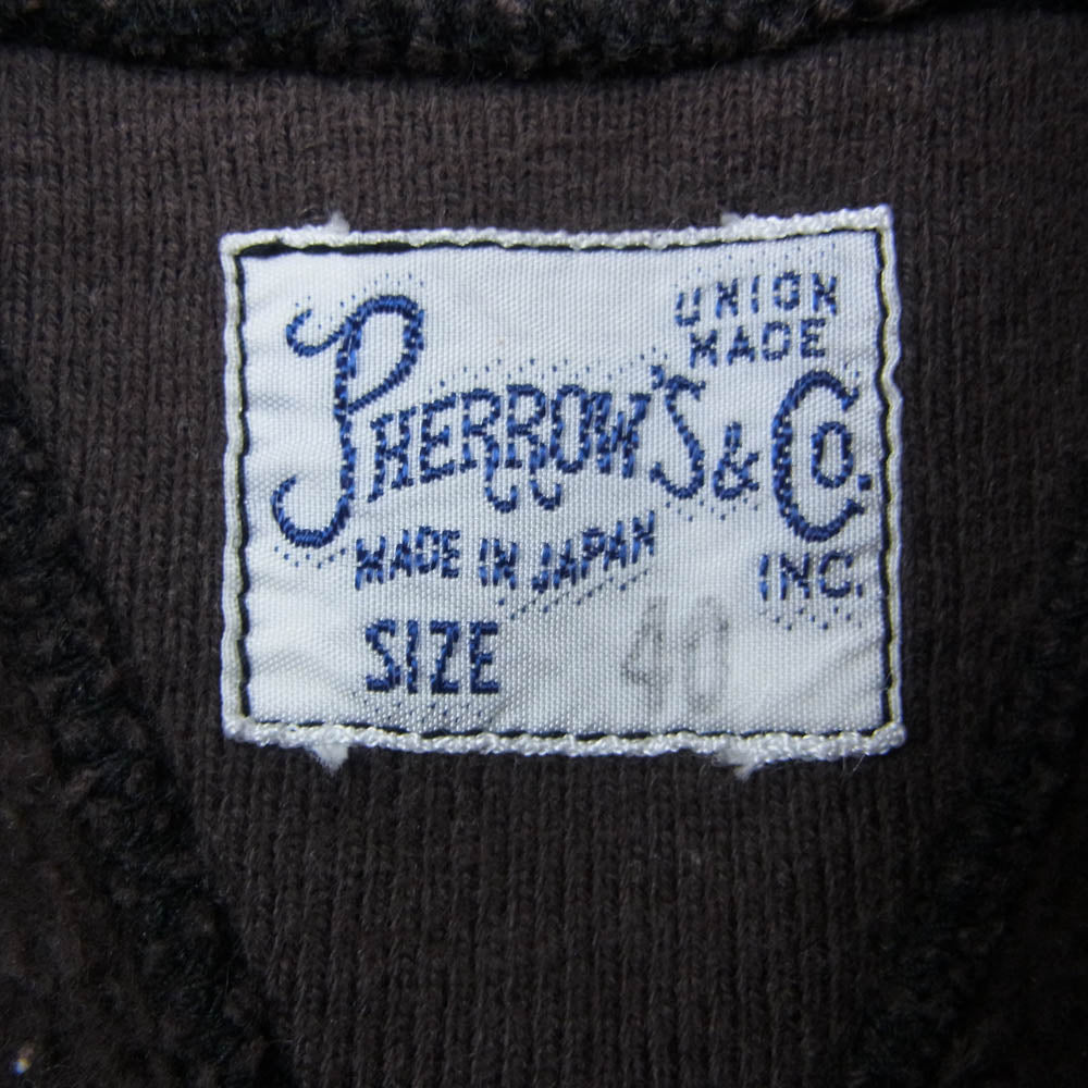 Pherrow's フェローズ フリーダムスリーブ 吊り編み クルー スエット ブラウン系 40【中古】