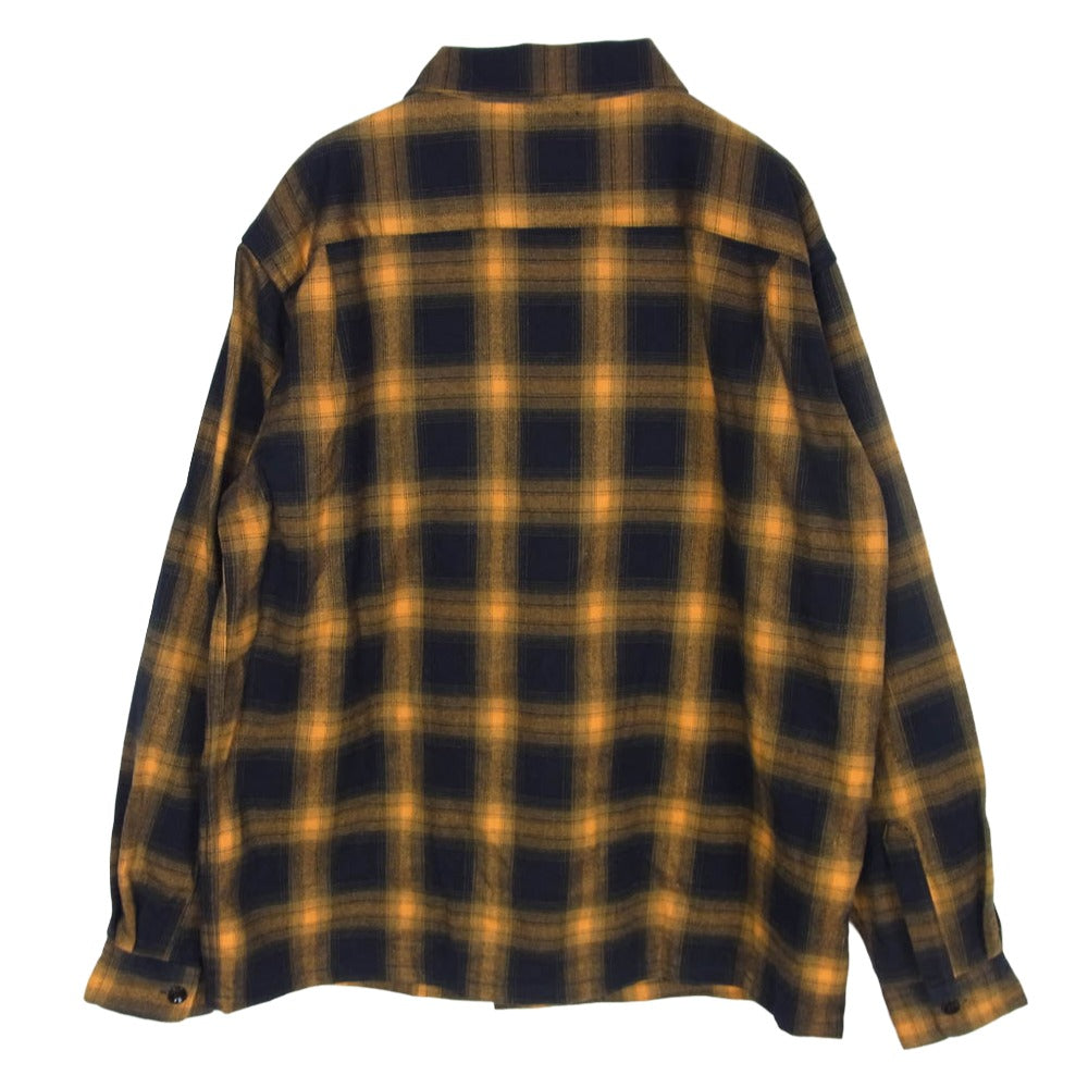 TOWNCRAFT タウンクラフト 復刻 オンブレチェック シャツ ブラック系 オレンジ系 40-42【中古】