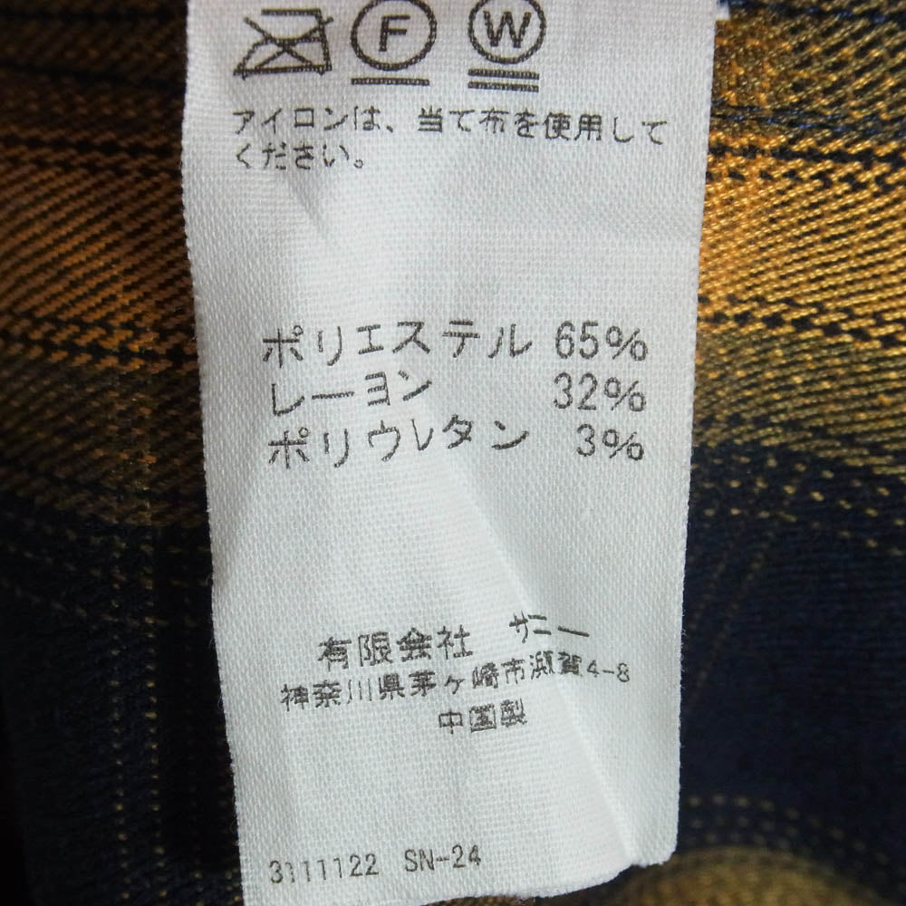 TOWNCRAFT タウンクラフト 復刻 オンブレチェック シャツ ブラック系 オレンジ系 40-42【中古】