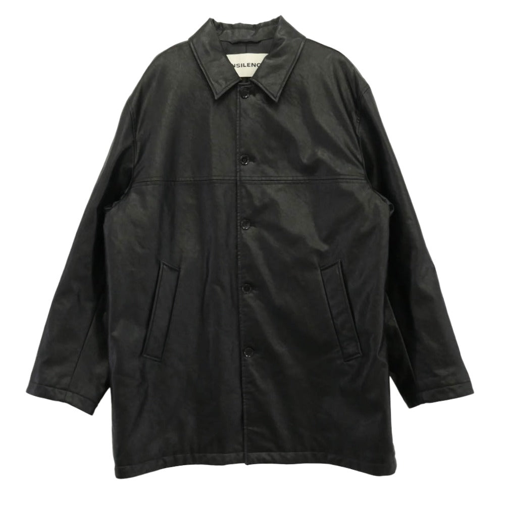 インサイレンス Faux Leather Car Coat フェイクレザー カーコート ブラック系 L【中古】