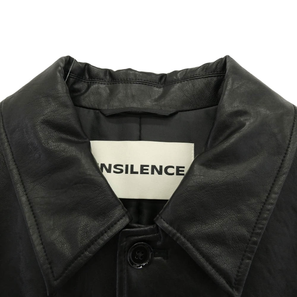 インサイレンス Faux Leather Car Coat フェイクレザー カーコート ブラック系 L【中古】