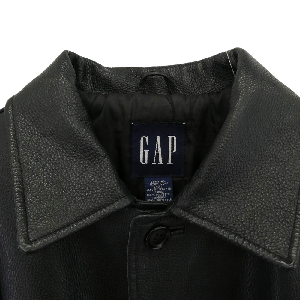 GAP ギャップ 112981-00-1 OLD オールド レザー カーコート ブラック系 L【中古】