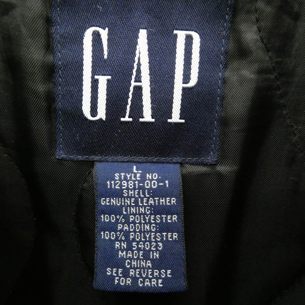 GAP ギャップ 112981-00-1 OLD オールド レザー カーコート ブラック系 L【中古】