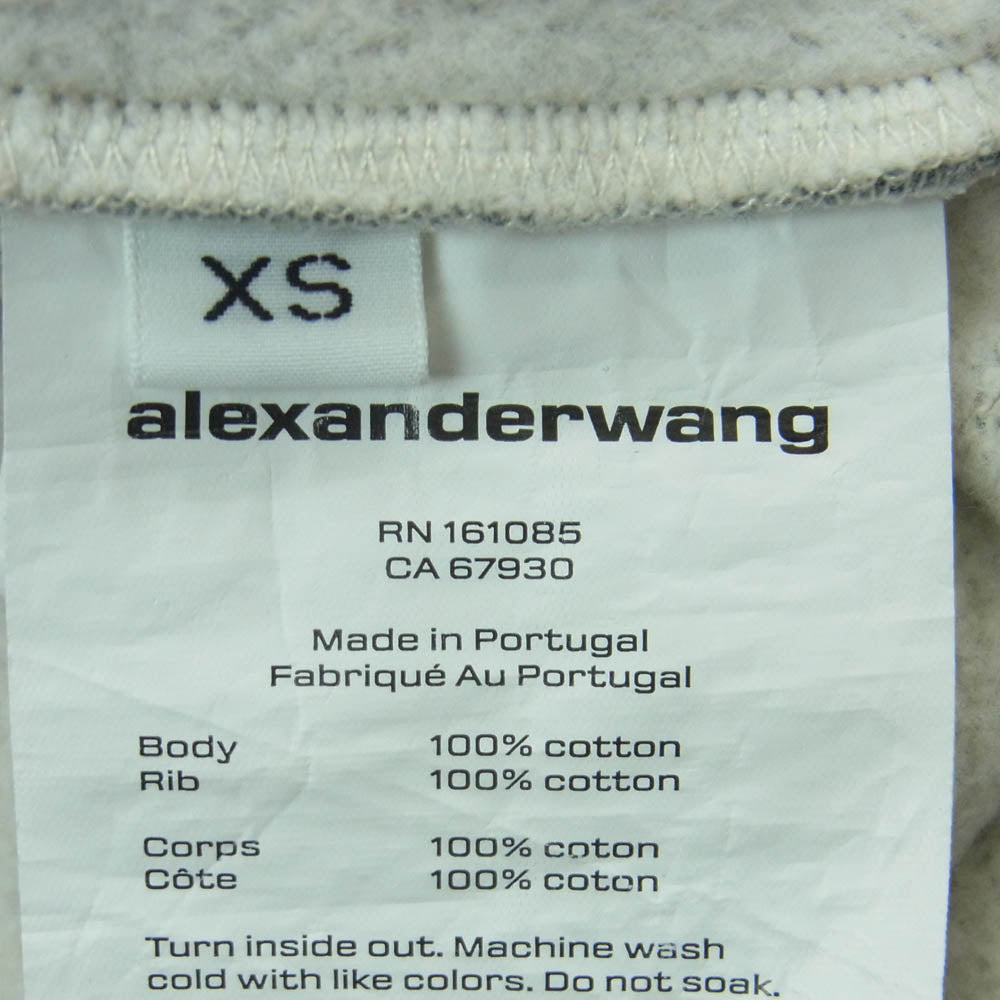 Alexander Wang アレキサンダーワン 4CC2251553 Graphic Deconstructed Cropped Hoodie デコンストラクト クロップド ジップ フーディー パーカー グレー系 XS【中古】