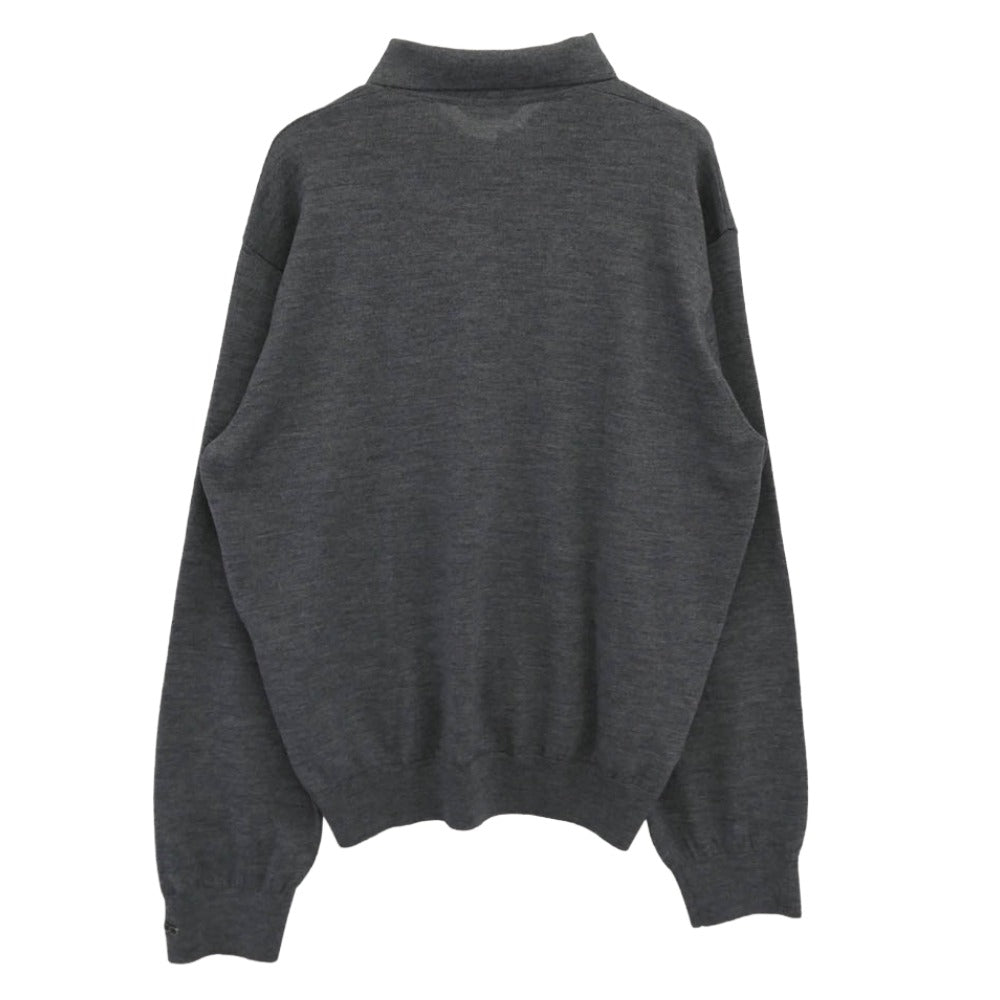 BALENCIAGA バレンシアガ 849966 T1756 2025 GARDEROBE ジャージー ウール ニット ポロシャツ グレー系 S【中古】