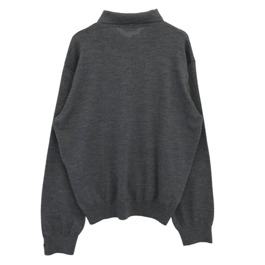 BALENCIAGA バレンシアガ 849966 T1756 2025 GARDEROBE ジャージー ウール ニット ポロシャツ グレー系 S【中古】