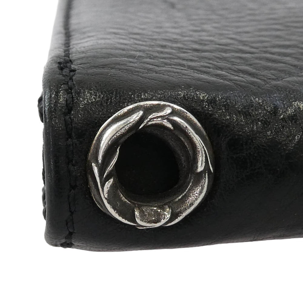 CHROME HEARTS クロムハーツ（原本無） DIGIACOMO ディジャコモ グロメット付き レザー コンパクトウォレット 財布 ブラック系【中古】