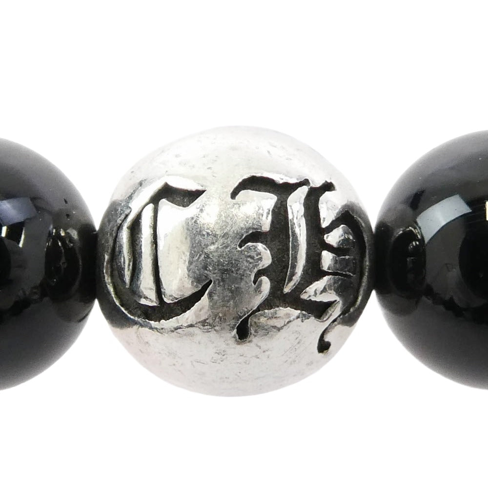 CHROME HEARTS クロムハーツ（原本無） 8mm BEAD シルバーパーツ8個 ビーズ ブレスレット シルバー系 ブラック系【中古】