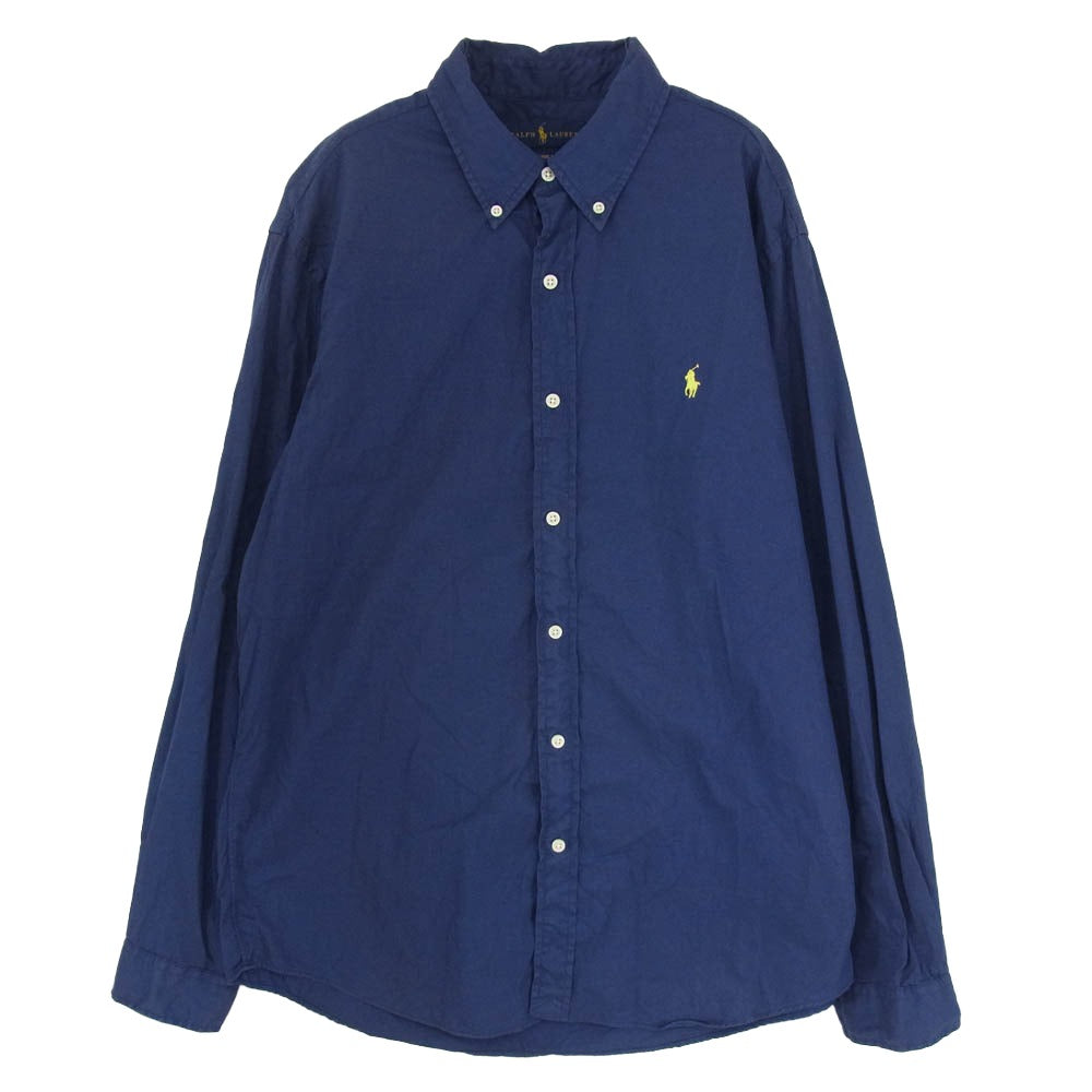 POLO RALPH LAUREN ポロ・ラルフローレン CLASSIC FIT クラシックフィット BD 長袖 シャツ ネイビー系 L【中古】