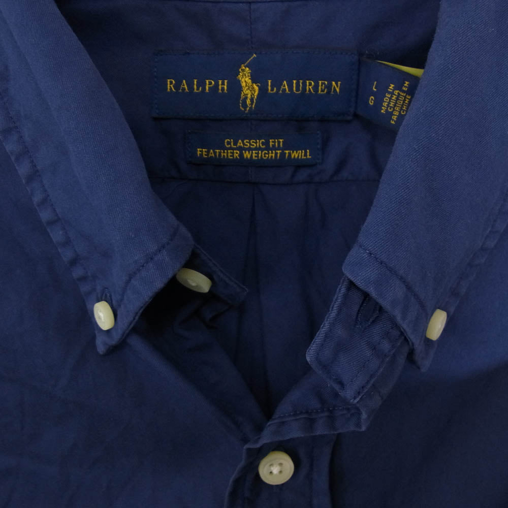 POLO RALPH LAUREN ポロ・ラルフローレン CLASSIC FIT クラシックフィット BD 長袖 シャツ ネイビー系 L【中古】