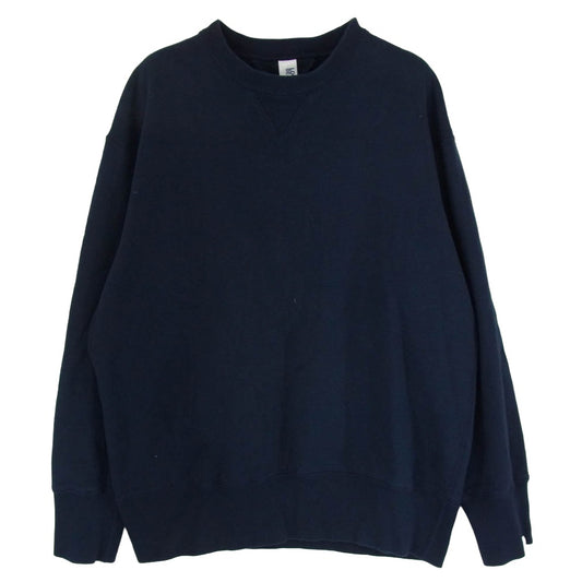 LOOPWHEELER ループウィラー BEAMS PLUS Athletic Sweat Crew Neck 両V クルー スウェット ネイビー系 L【中古】