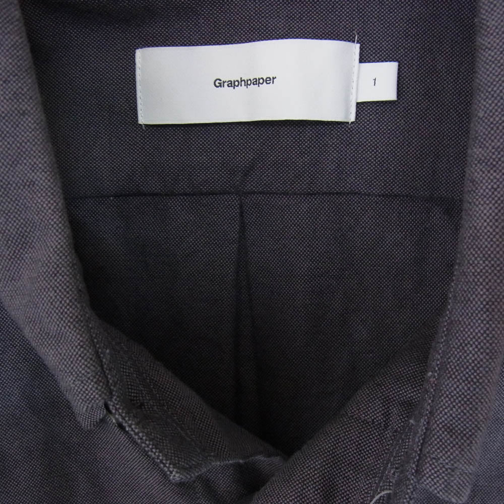 GRAPHPAPER グラフペーパー 22AW GM223-50020B Oxford LS B.D Box Shirt オックスフォード オーバーサイズ ボタンダウン シャツ グレー系 1【中古】