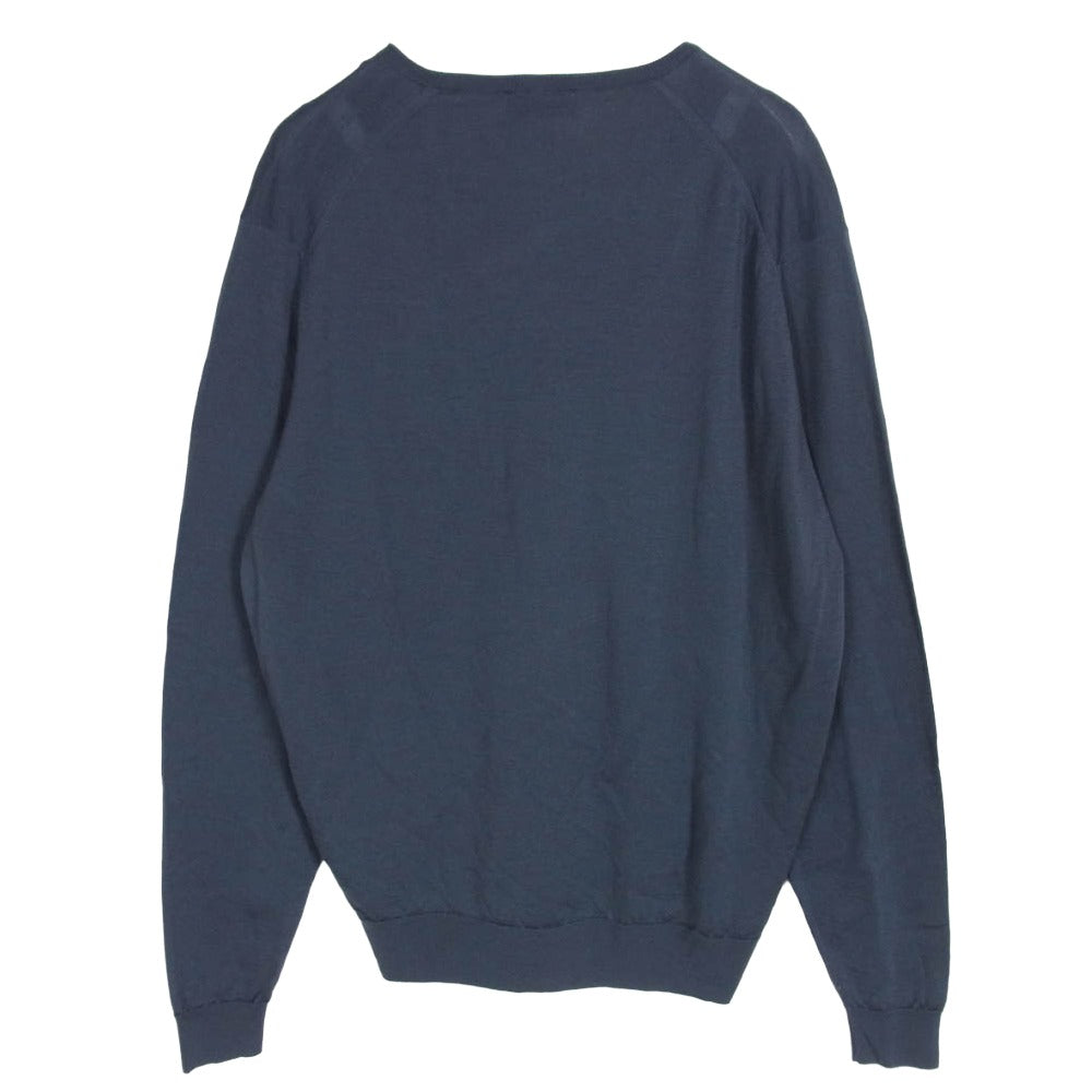 JOHN SMEDLEY ジョンスメドレー メリノウール 30G Vネック ニット ダークグレー系 L【中古】