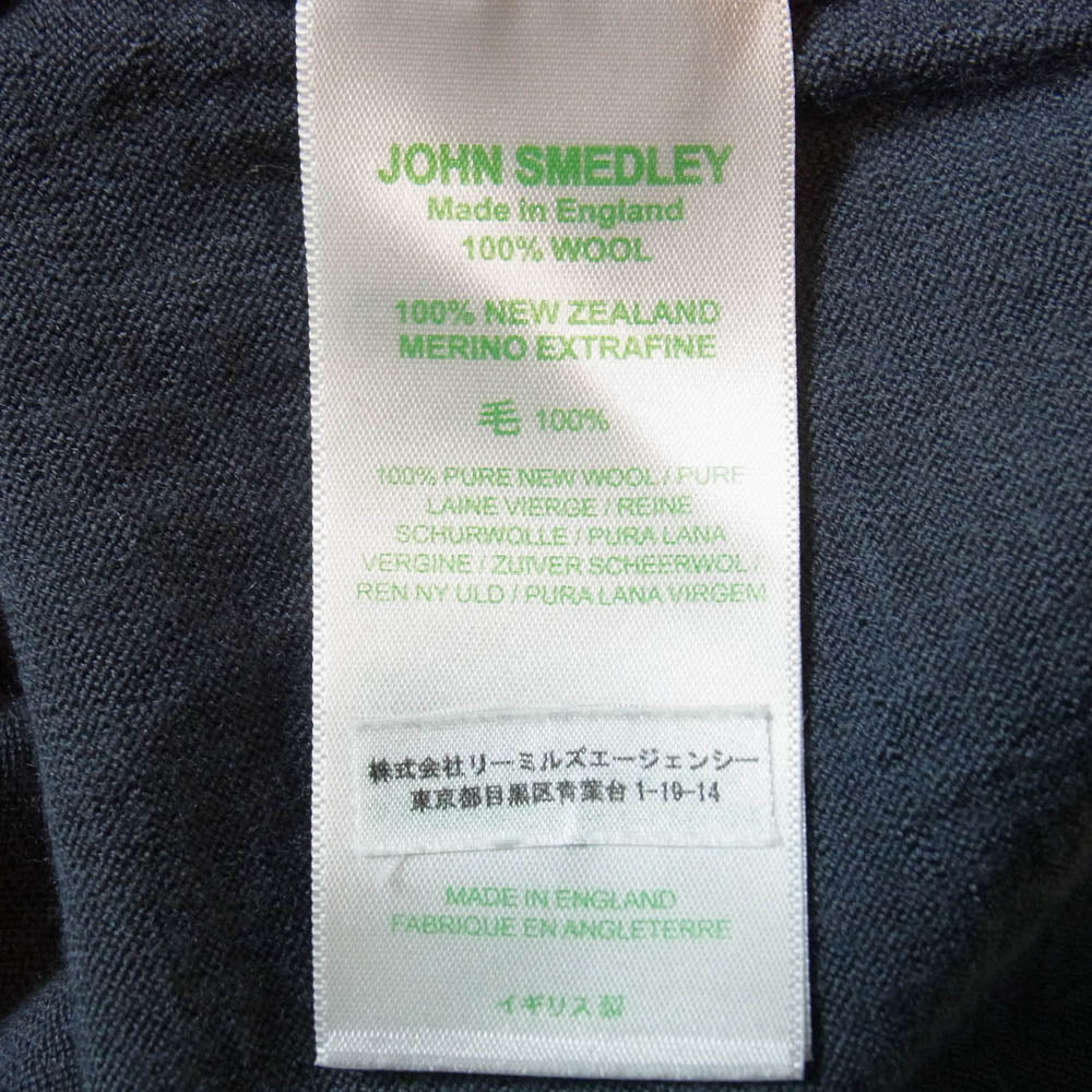 JOHN SMEDLEY ジョンスメドレー メリノウール 30G Vネック ニット ダークグレー系 L【中古】