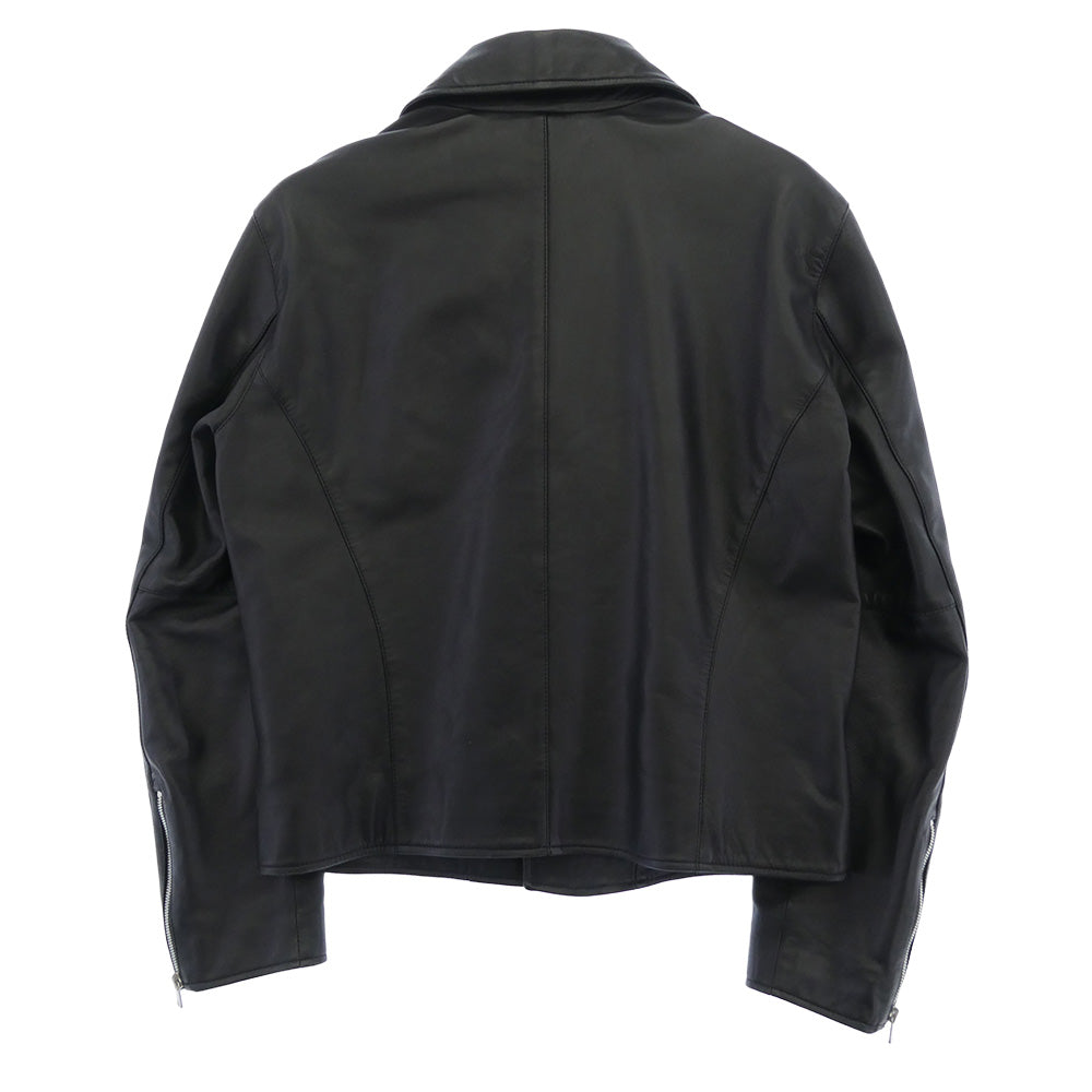 BEAMS ビームス QUATTROCCH クアトロッキ シープスキン ラムレザー ダブルライダース ジャケット ブラック系 50【美品】【中古】