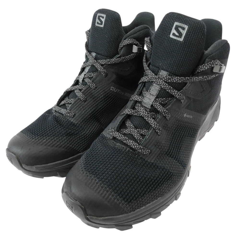 salomon サロモン 411211 OUTline Prism mid GTX アウトライン プリズム ミッド ゴアテックス スニーカー ブラック系 24.5cm【中古】