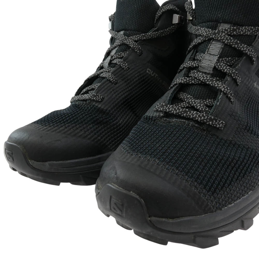salomon サロモン 411211 OUTline Prism mid GTX アウトライン プリズム ミッド ゴアテックス スニーカー ブラック系 24.5cm【中古】