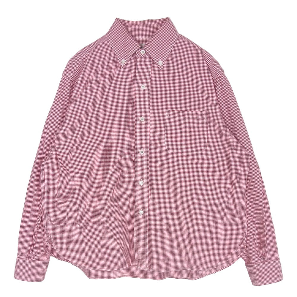 ザムラーシャツメイカーズ 長袖 ボタンダウン ギンガムチェック シャツ レッド系 XS【中古】