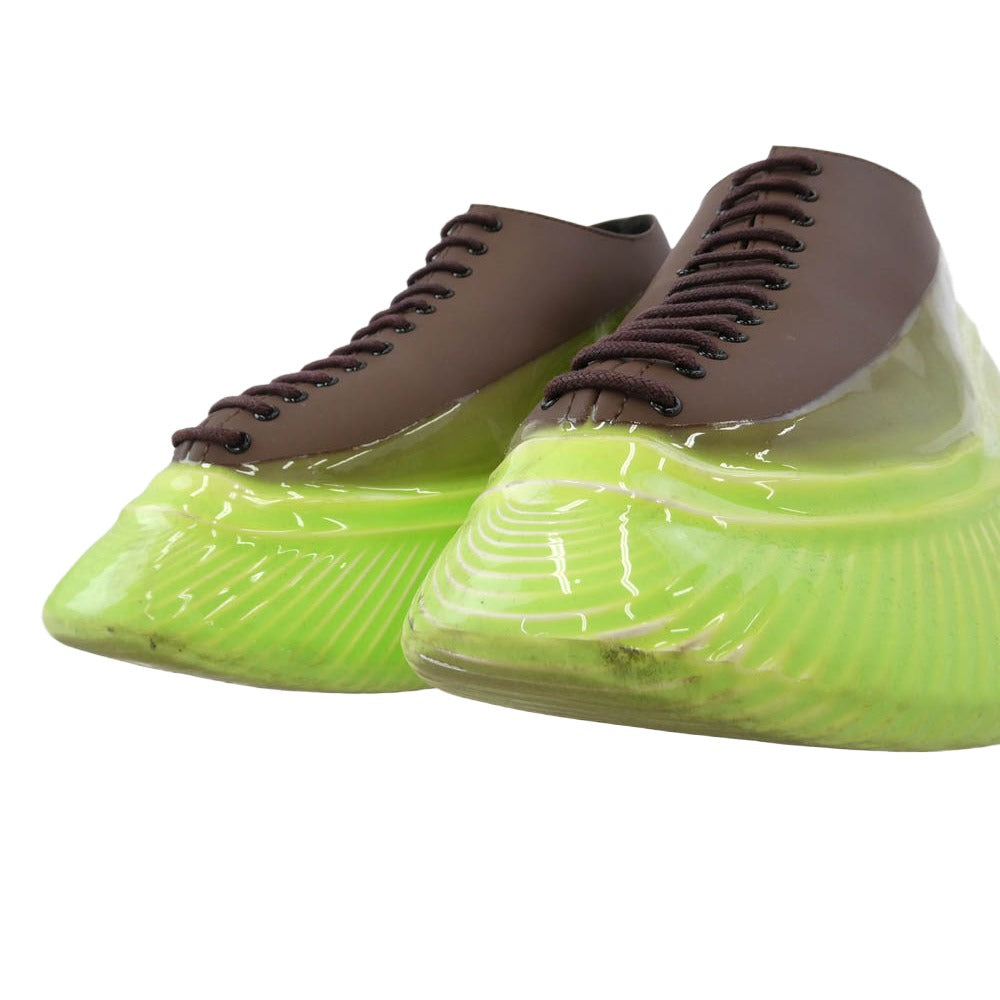 アウトランド Liver shoes Matt Brown Lime DIP スニーカー ブラウン系 ライトグリーン系 25cm【中古】