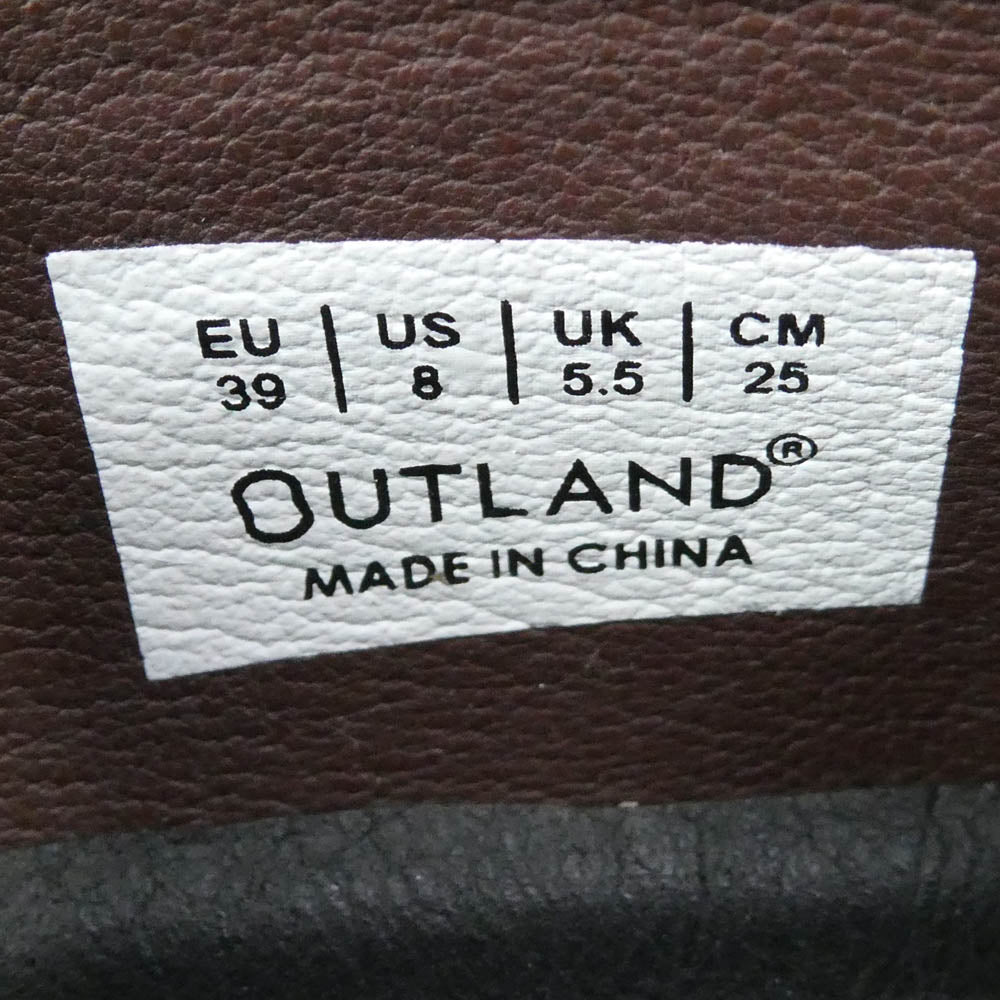 アウトランド Liver shoes Matt Brown Lime DIP スニーカー ブラウン系 ライトグリーン系 25cm【中古】