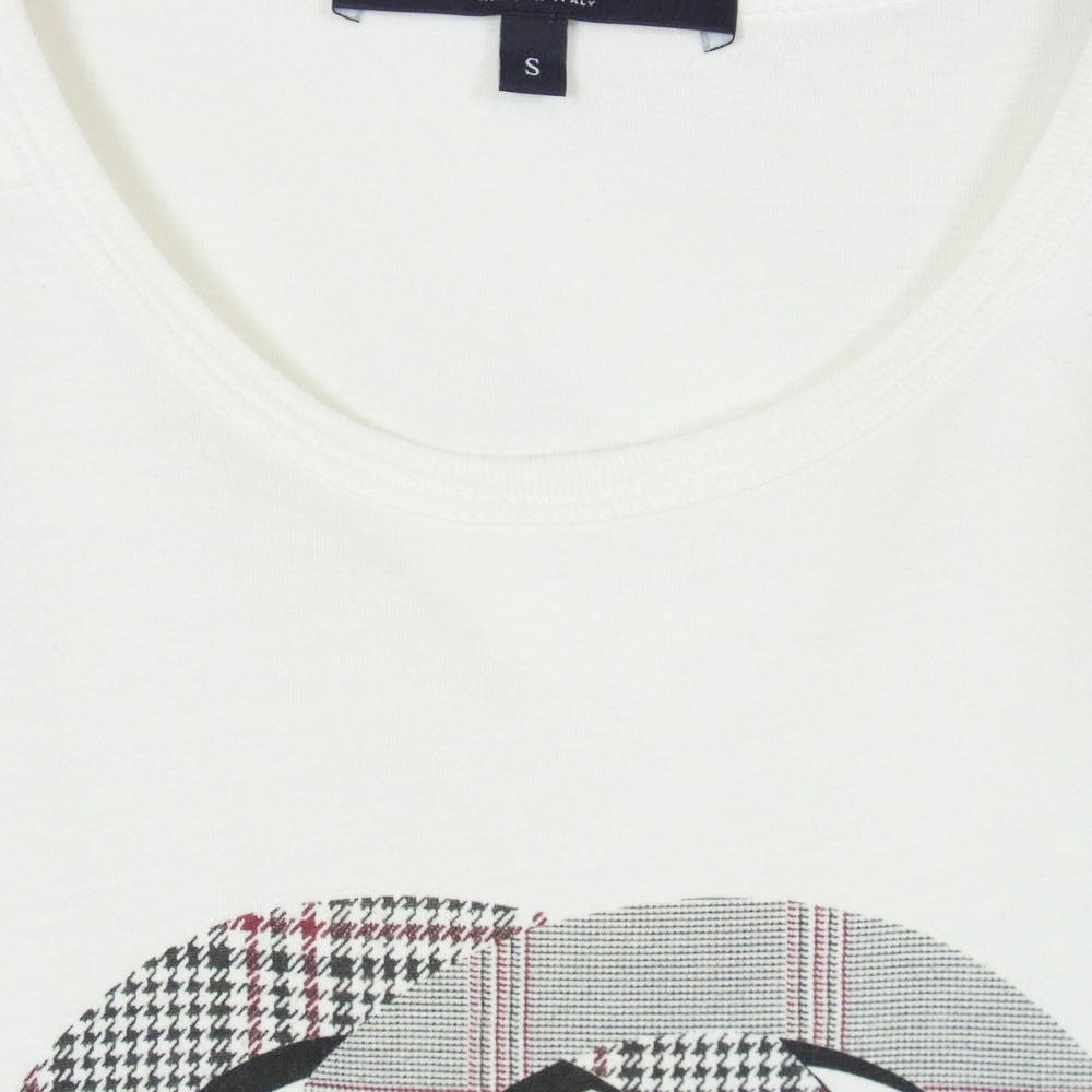 GUCCI グッチ 287689 X3719 インターロッキング GGロゴ チェック柄 Tシャツ 半袖カットソー ホワイト系 S【中古】