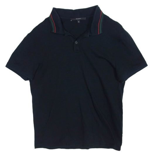 GUCCI グッチ 269119 X3431 シェリーライン コットン 半袖 ポロシャツ ダークネイビー系 M【中古】