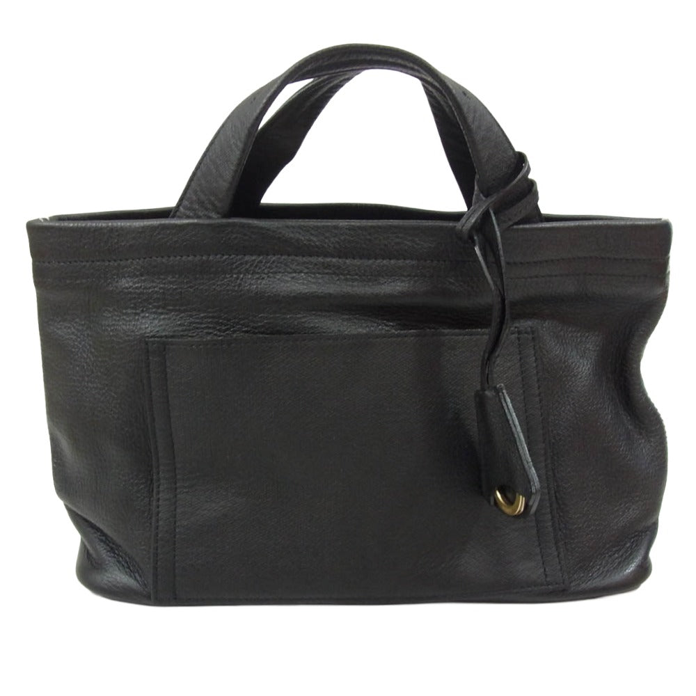 aniary アニアリ クロッシングレザー ミニトート トート バッグ ブラック系【極上美品】【中古】