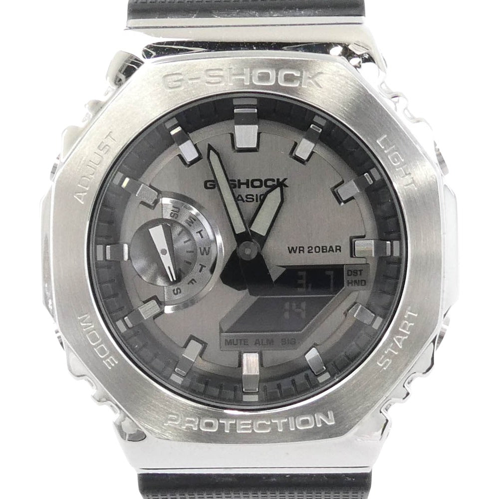 CASIO G-SHOCK カシオ ジーショック GM-2100-1AJF Metal Covered アナログデジタルコンビネーション 腕時計 リストウォッチ ブラック系 シルバー系【中古】