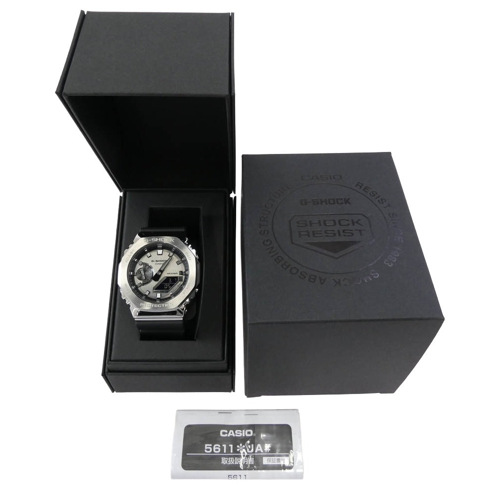 CASIO G-SHOCK カシオ ジーショック GM-2100-1AJF Metal Covered アナログデジタルコンビネーション 腕時計 リストウォッチ ブラック系 シルバー系【中古】