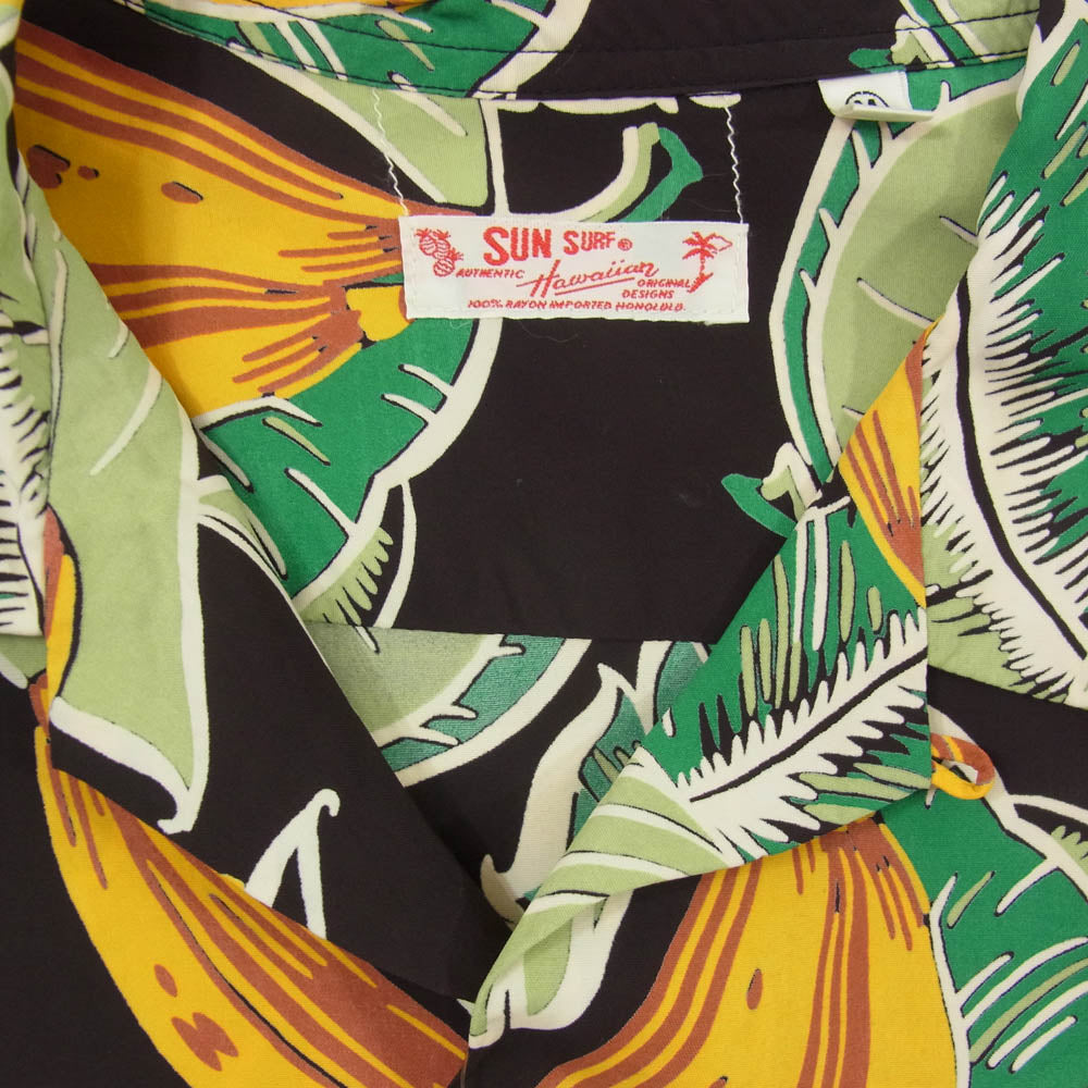 SUN SURF サンサーフ SS33865 ISLAND BANANA アイランドバナナ アロハ ハワイアン 半袖 シャツ ブラック系 M【中古】