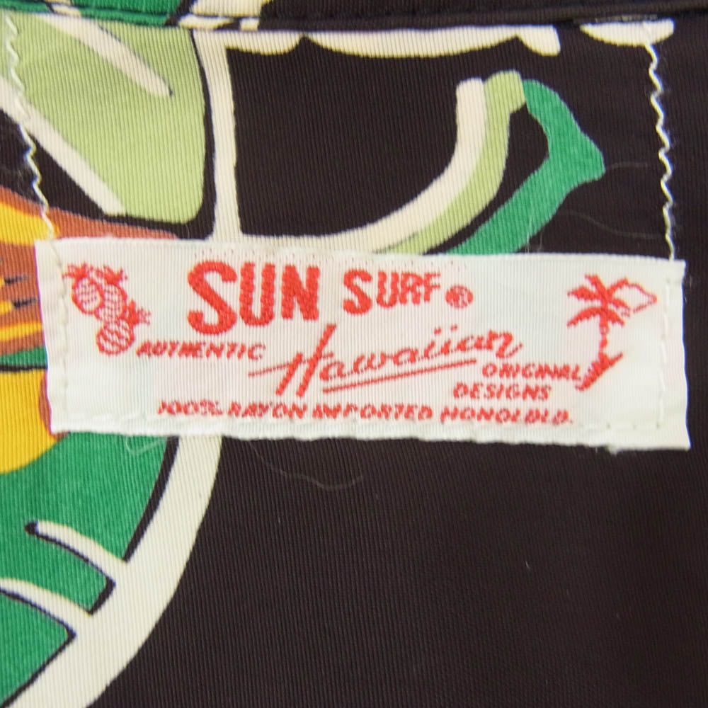 SUN SURF サンサーフ SS33865 ISLAND BANANA アイランドバナナ アロハ ハワイアン 半袖 シャツ ブラック系 M【中古】