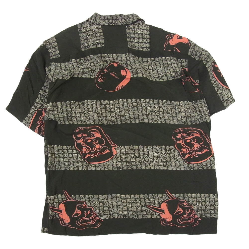 SUN SURF サンサーフ SS37790 NOH-MEN 能面 アロハ ハワイアン 半袖 シャツ ブラック系 M【中古】