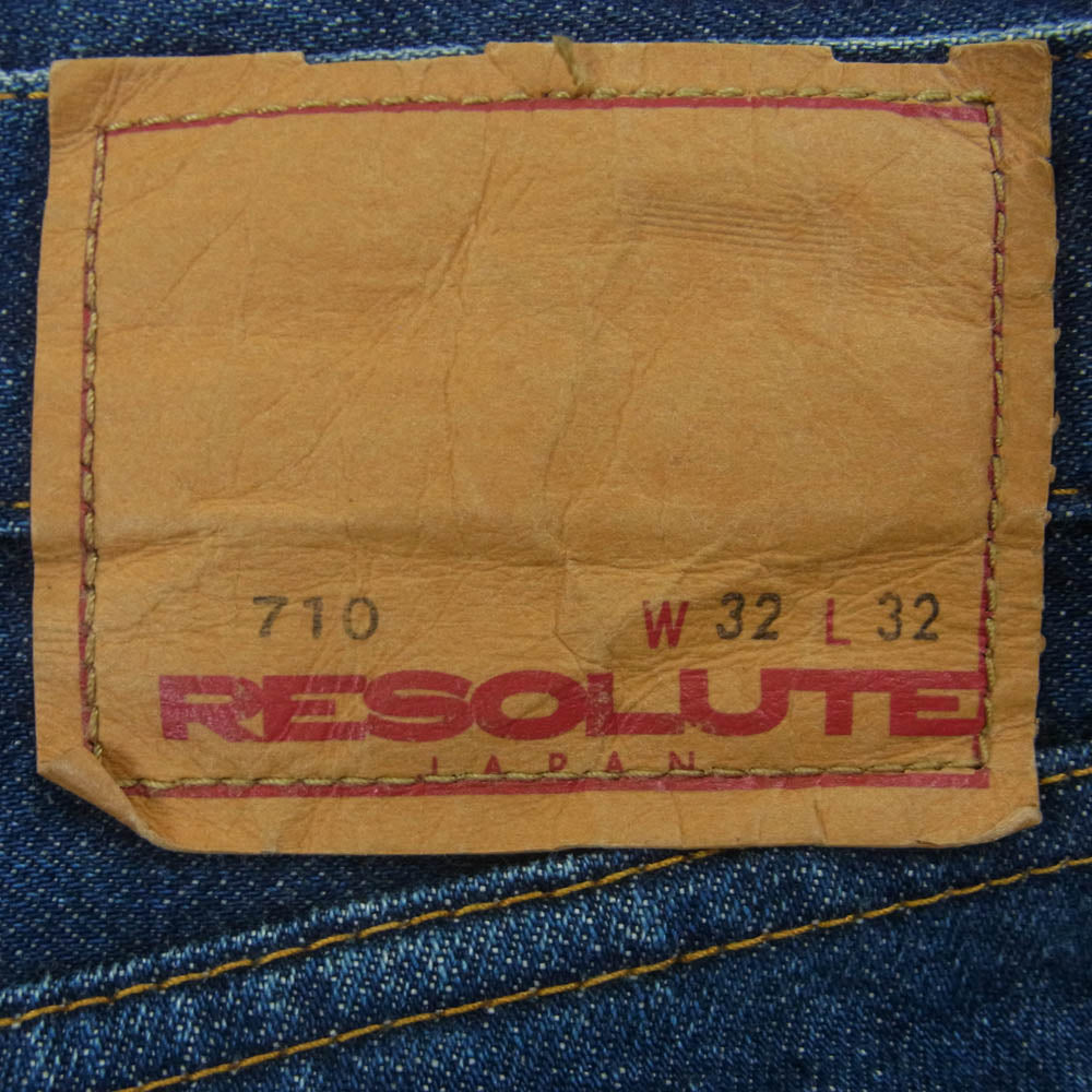 RESOLUTE リゾルト Lot 710 テーパード ストレート デニム パンツ 日本製 インディゴブルー系 W32 L32【中古】