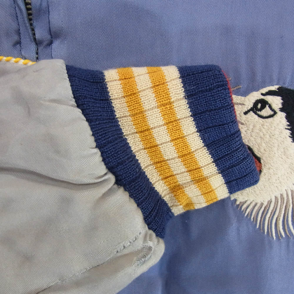 Pherrow's フェローズ 桃太郎 犬 猿 雉 スカジャン スーベニア ジャケット ブルー系 L【中古】