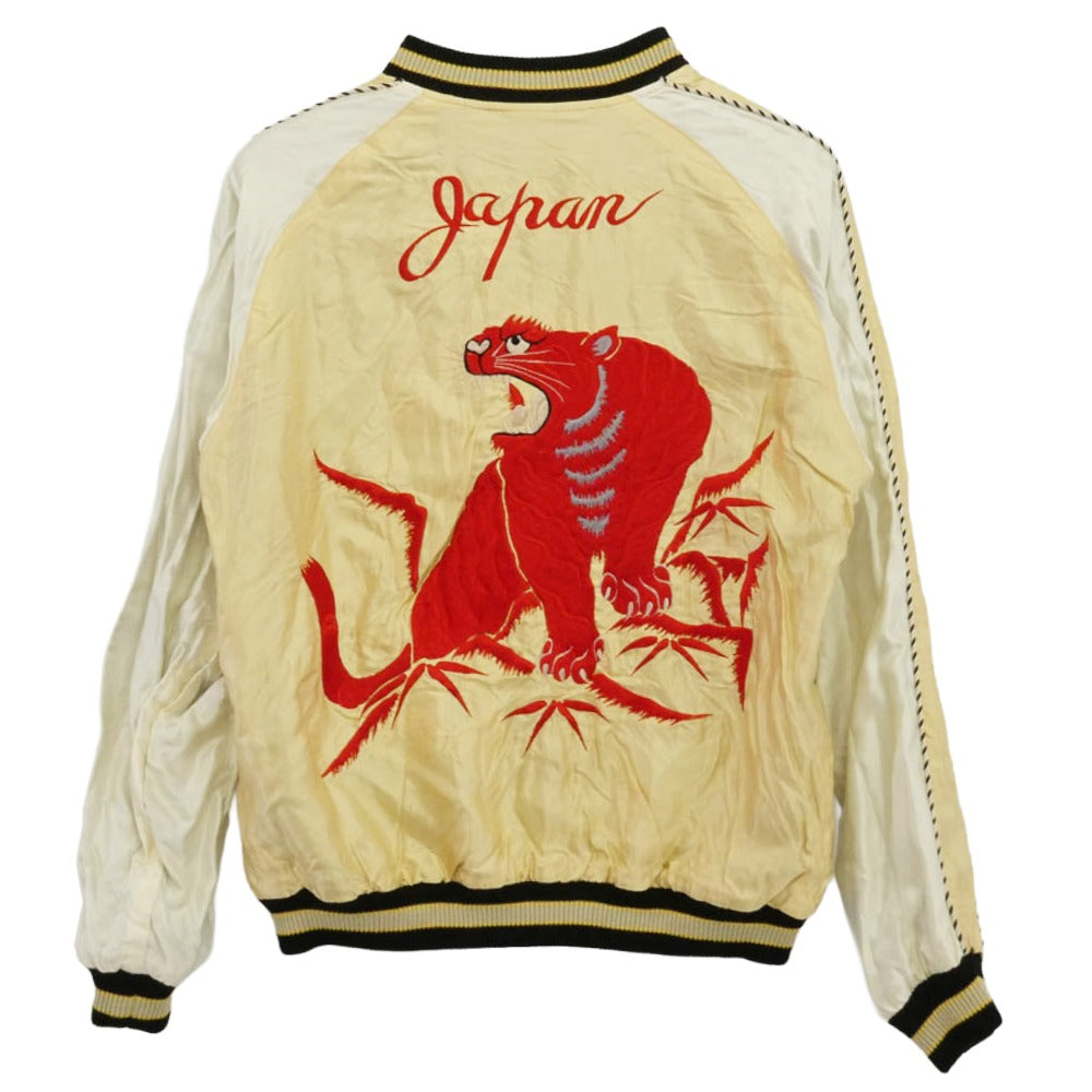 TAILOR TOYO テイラー東洋 TT15273 RED TIGER × GOLD DRAGON 赤虎 金龍 リバーシブル アセテート スカジャン スーベニア ジャケット ブラック系 ライトイエロー系 L【中古】