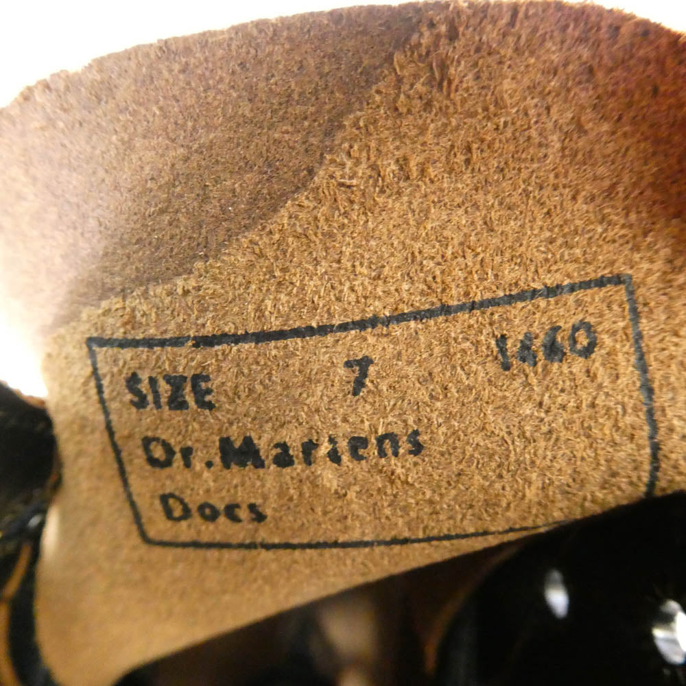 Dr.Martens ドクターマーチン VINTAGE 1460 イングランド製 1460 8EYE SHOE 8ホール ブーツ ブラック系 US8【新古品】【未使用】【中古】