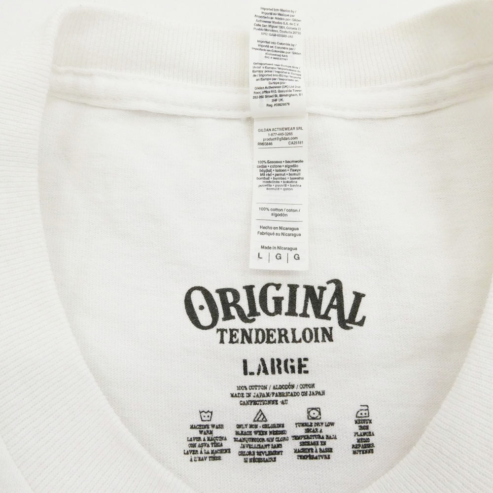 TENDERLOIN テンダーロイン 22SS TEE 3A ロゴ 半袖 Tシャツ ホワイト ホワイト系 L【中古】