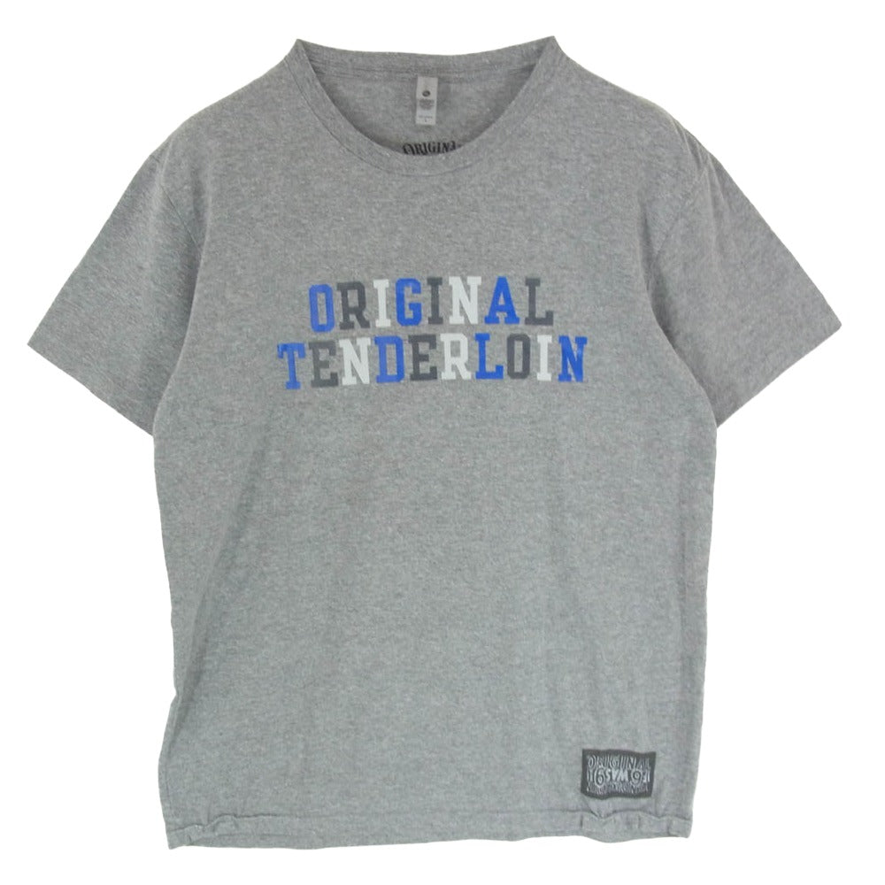 TENDERLOIN テンダーロイン 22SS 2A ロゴ プリント 半袖 Tシャツ グレー系 XL【中古】