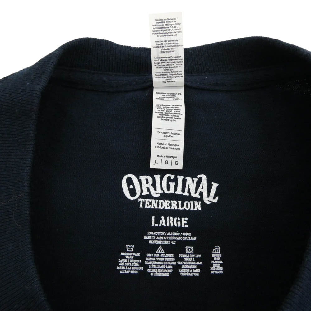TENDERLOIN テンダーロイン 22SS TEE 3A ロゴ 半袖 Tシャツ ネイビー ネイビー系 L【中古】