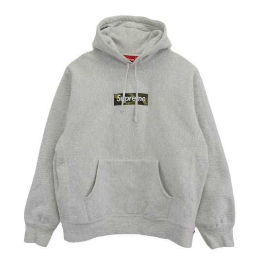 Supreme シュプリーム 23AW Box Logo Hooded Sweatshirt カモフラ ボックスロゴ プルオーバーパーカー フーディ グレー系 L【中古】