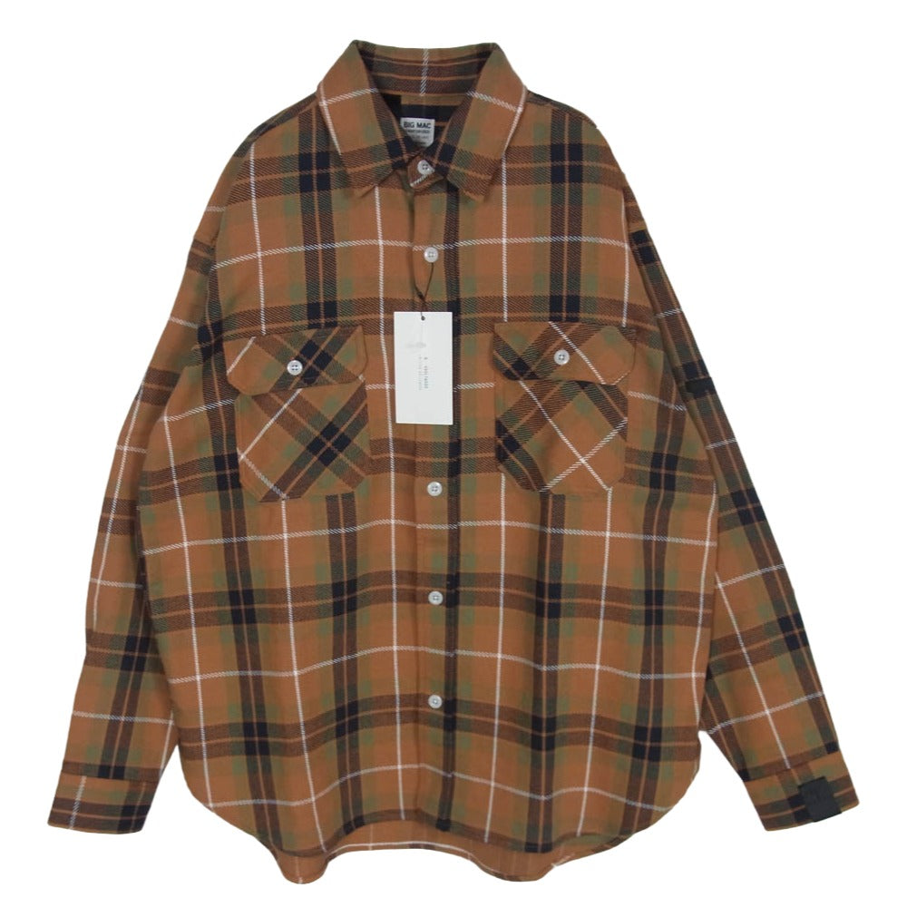 N.HOOLYWOOD エヌハリウッド 2252-SH61-026 ORG CHECK 長袖 チェック ネル シャツ オレンジ系 36【極上美品】【中古】
