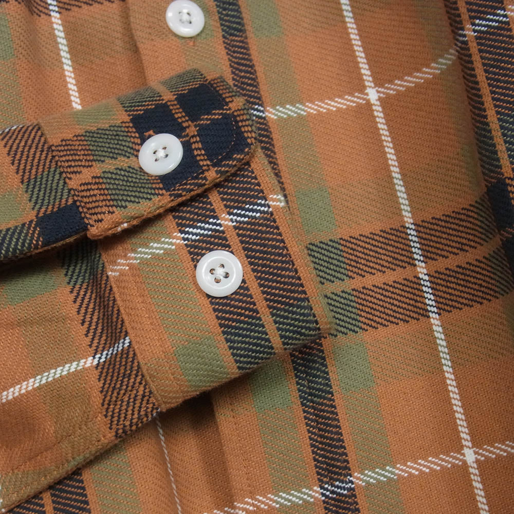 N.HOOLYWOOD エヌハリウッド 2252-SH61-026 ORG CHECK 長袖 チェック ネル シャツ オレンジ系 36【極上美品】【中古】