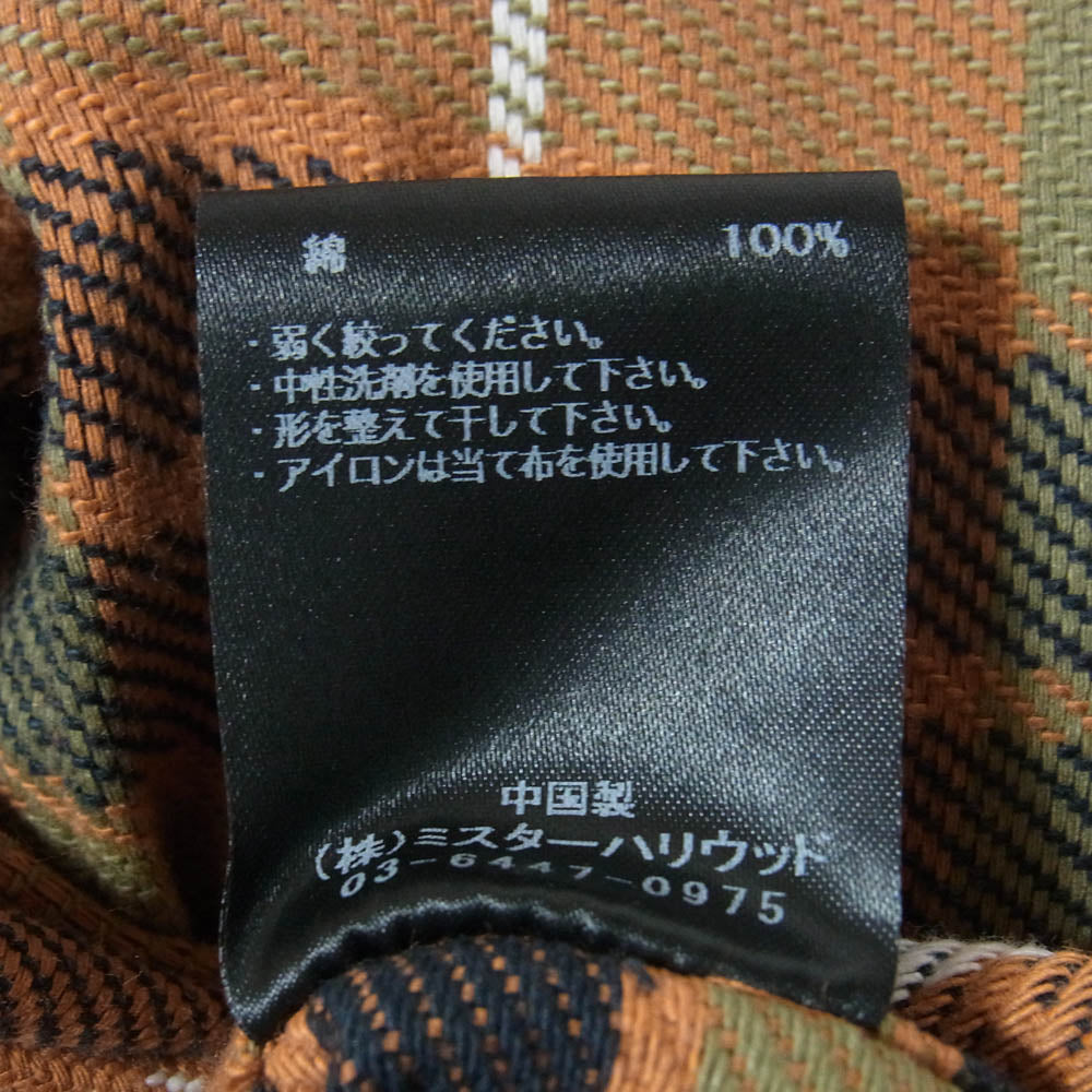 N.HOOLYWOOD エヌハリウッド 2252-SH61-026 ORG CHECK 長袖 チェック ネル シャツ オレンジ系 36【極上美品】【中古】