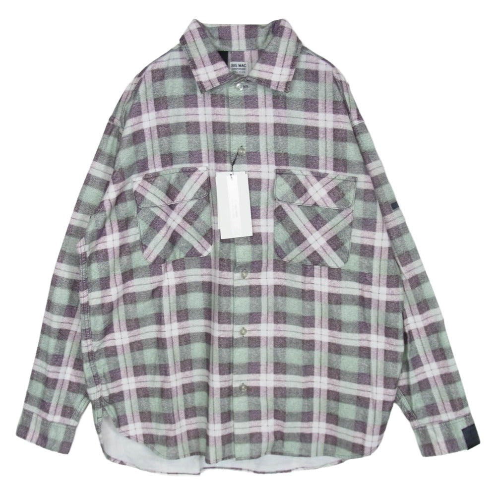 N.HOOLYWOOD エヌハリウッド BIG MAC ビッグマック 2252-SH60-025 GRN CHECK 長袖 チェック ネル シャツ グリーン系 36【極上美品】【中古】