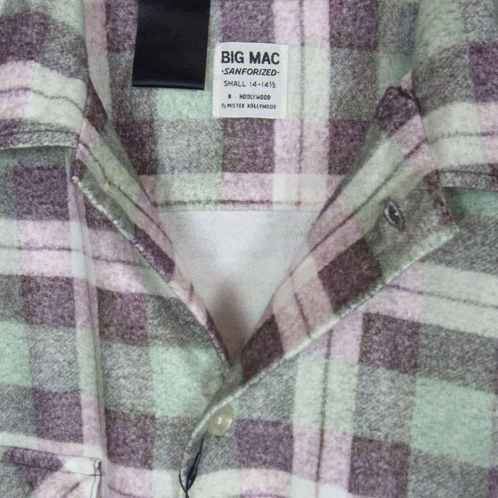 N.HOOLYWOOD エヌハリウッド BIG MAC ビッグマック 2252-SH60-025 GRN CHECK 長袖 チェック ネル シャツ グリーン系 36【極上美品】【中古】