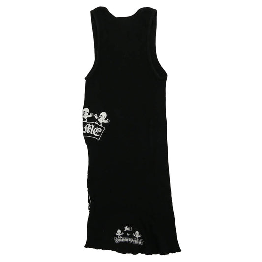 CHROME HEARTS クロムハーツ（原本無） RIB TANK FOTI フォティ サイドロゴプリント タンクトップ ノースリーブ ブラック系 S【中古】