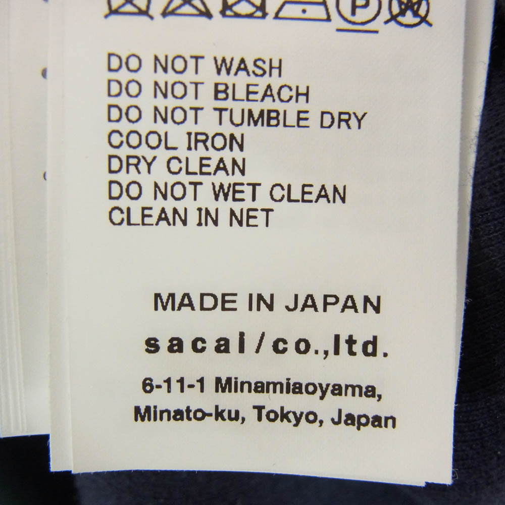 Sacai サカイ 23-0748S × MERCEDES AMG ワッペン ロゴ刺繍 スウェット トレーナー ブラック系 2【中古】